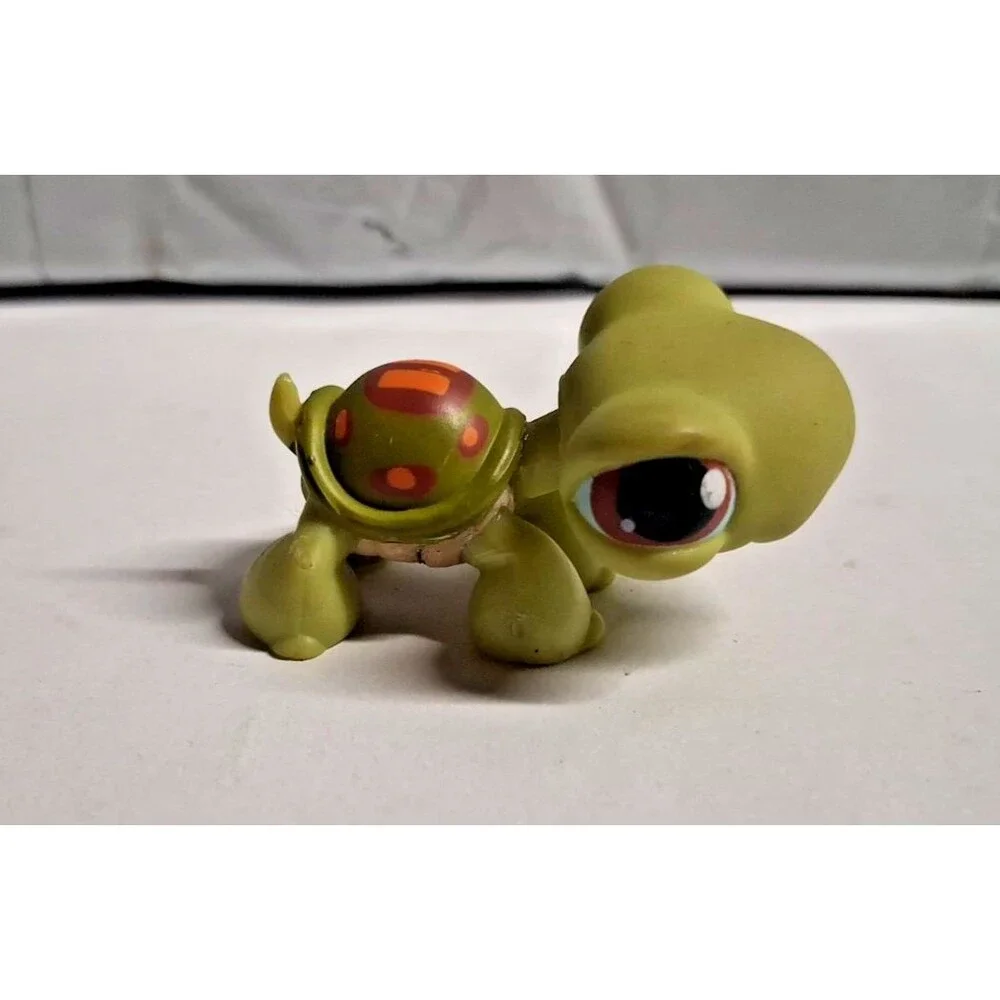 LPS Hasbro #8 Green Turtle Green Brown/Orange Spotted Shell Brown Eyes 2004 G1